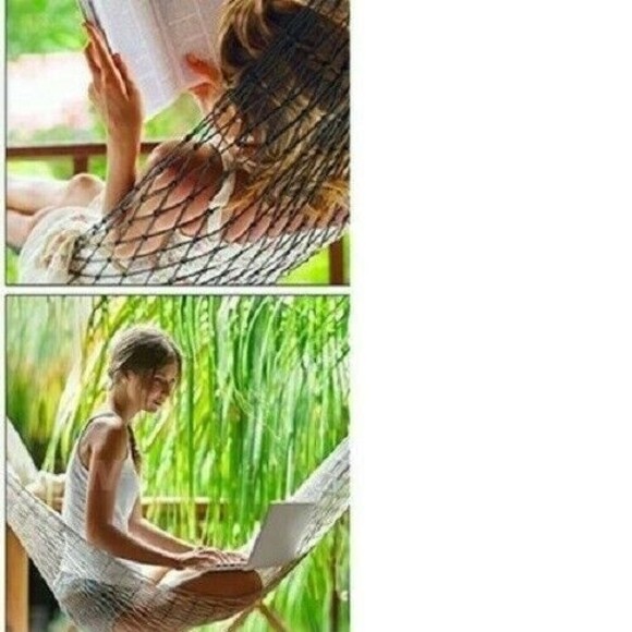 Nylon Hammock with Hooks - Mesh - Grass Green - Max Load 220lbs - Picture 3 of 4